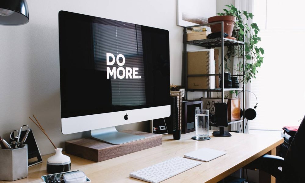 Computer monitor on a desk