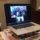 Computer with Zoom conference call on screen