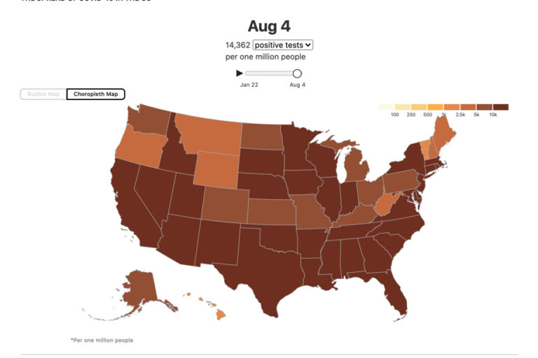 choropleth map of US